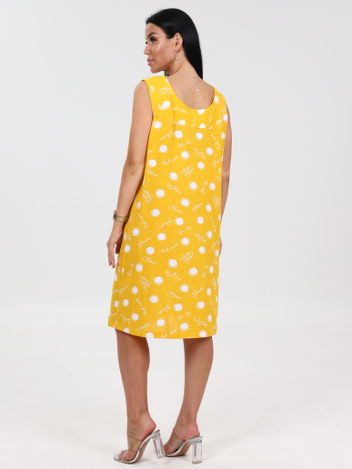 Женский сарафан ВЕРТИКАЛЬ СК-418 / Круги на желтом, надпись