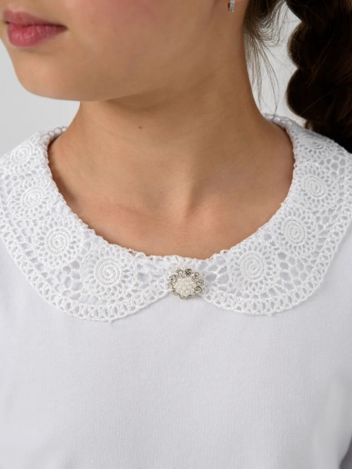 Детская блузка "Злата" длинный рукав / Белый