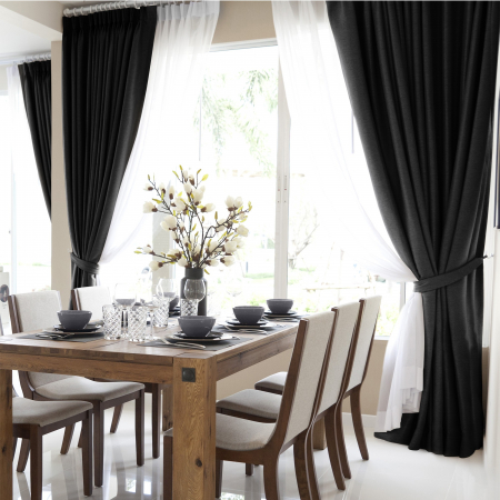 Комплект штор "Волшебная Ночь" Рогожка / Графит