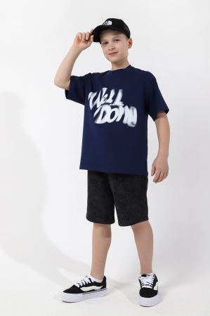 Детская футболка для мальчика Леон-3 / темно-синий