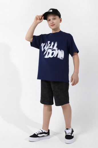 Детская футболка для мальчика Леон-3 / темно-синий