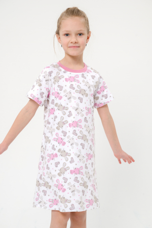 Ночная сорочка подростковая Ласка / зайчики розовый