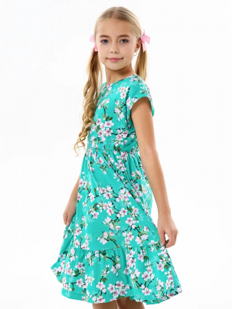 Детское платье "Ласточка" / Цветущий сад на ментоле