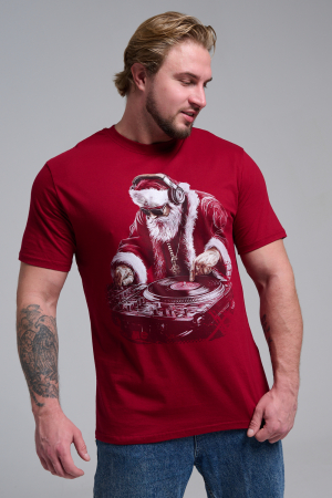 Мужская футболка 8581 / бордо+диско дедМ
