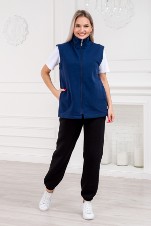 Жилет женский из футера / Темно-синий