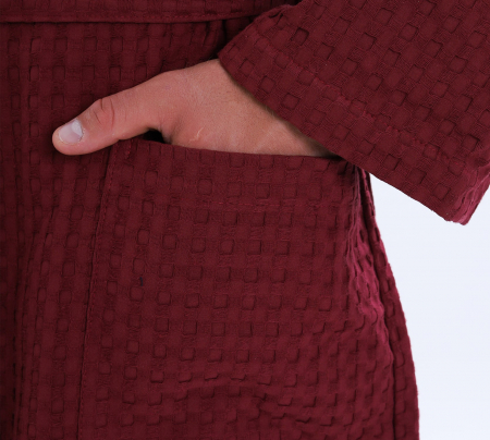 Халат вафельный Relax / бордо