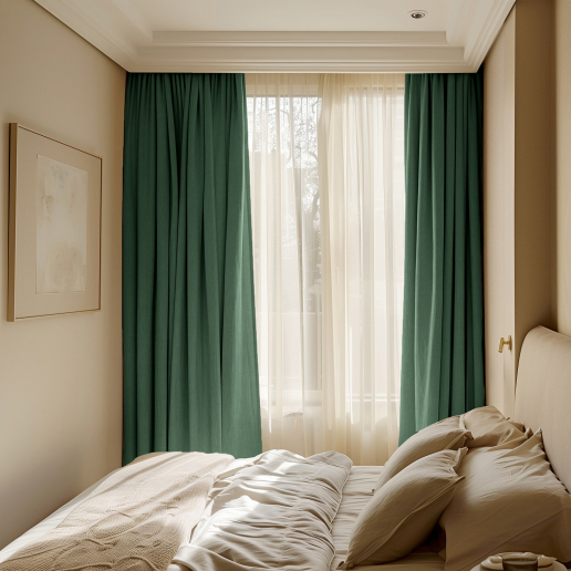 Комплект штор "Волшебная Ночь" Текстурный Блэкаут / Хвоя