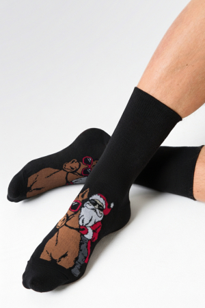 Мужские носки стандарт Мороз на коне / черный