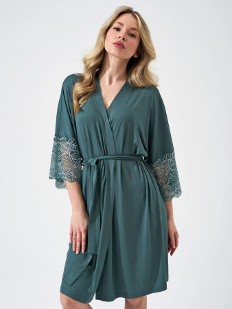 Женский  халат Флирт (кружево) 2451-Ви / Зеленый