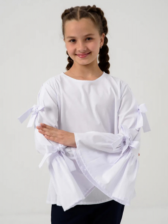 Детский джемпер "Лора" длинный рукав / Белый