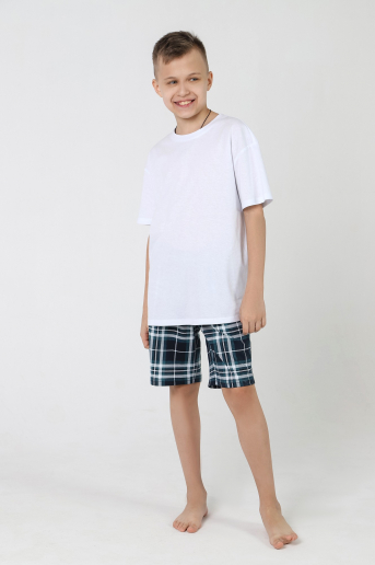 Шорты для мальчика Патрик-2 / клетка петроль