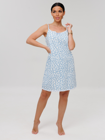 Женская сорочка Сор-96(К) / Голубой (леопард)