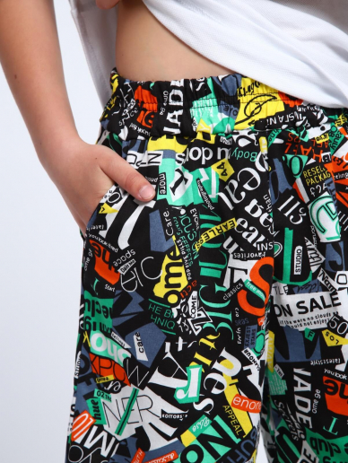 Детские шорты "Федор" / Зеленый граффити