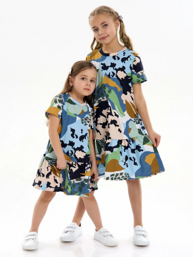 Детское платье "Лето" / Цветы камуфляж