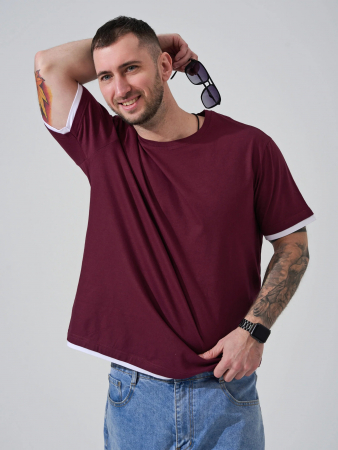 Мужская футболка "Типаж" 2290-К / Бордовый