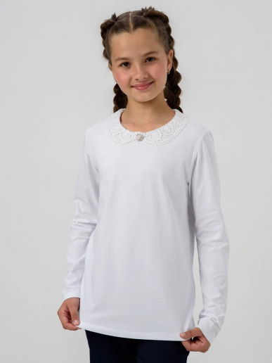 Детская блузка "Злата" длинный рукав / Белый