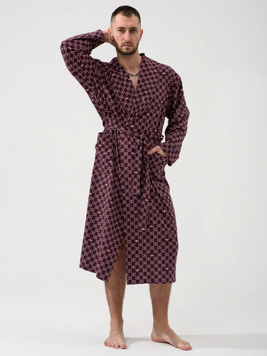 Мужской халат "Люкс" 2441-К / Бордовый