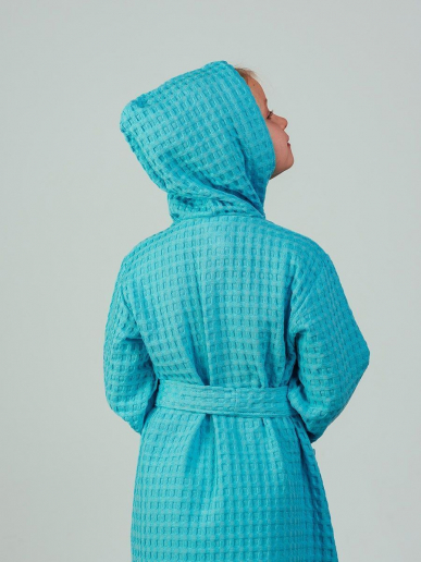 Детский вафельный халат "Комфорт" / голубой
