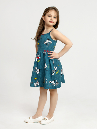 Детский сарафан "Кокетка" арт. дк169пль / Петроль