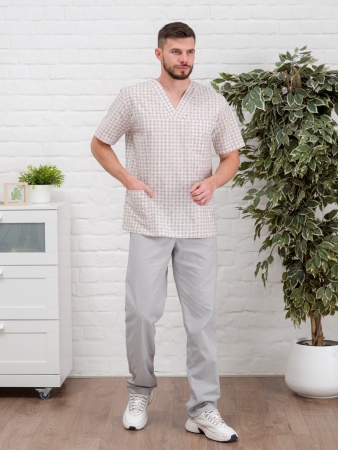 Рубашка медицинская мужская М-286-4579 Поплин