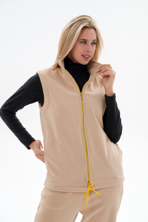 Жилет женский из футера / Латте макси