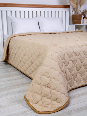 Одеяло-покрывало поплин овечья шерсть 300 гр/м2