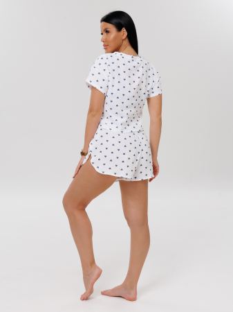 Женский костюм К-227(М) / Белый (синие сердечки)