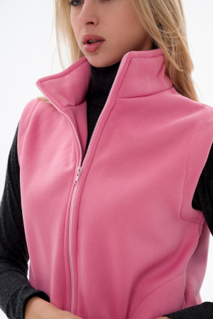 Жилет женский из футера / Персидский розовый макси