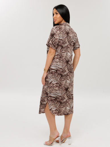 Женский халат Х-105(К) / Коричневый (папоротник)