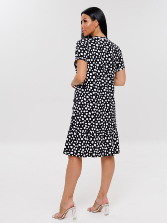 Женский халат Х-48(К) / Черный (белый узор)