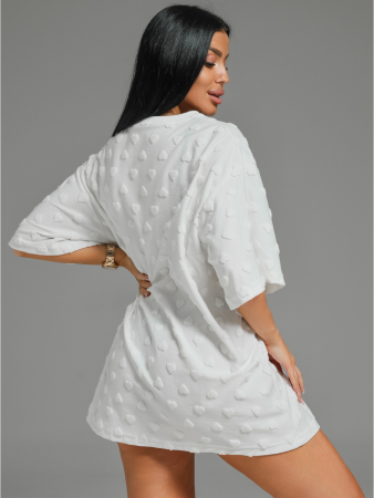 Женская футболка Ирбис / Махра, белый сердечки