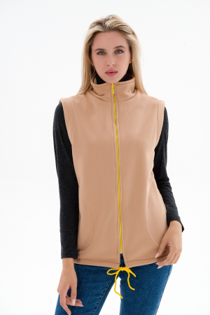 Жилет женский из футера / Капучино макси
