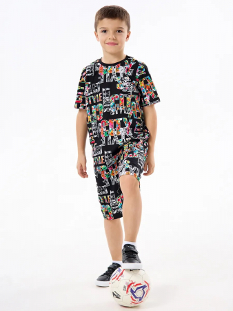 Детская пижама с шортами "Сорванец" / Город на черном