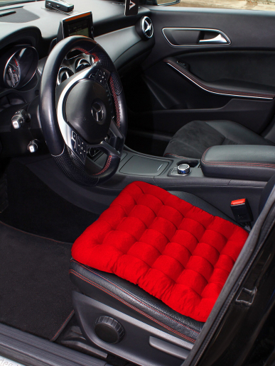 Подушка в автомобиль с гречневой лузгой арт. APG25 / Красный