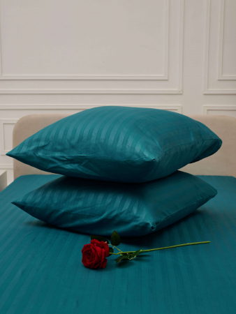 Комплект наволочек микрофибра страйп / Морская волна