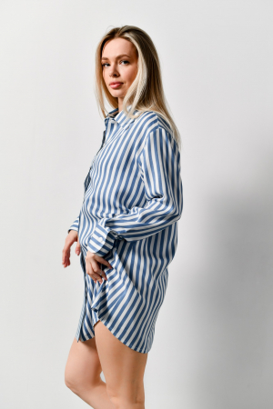 Женская блузка (рубашка) Тропический рай-2 / Голубая