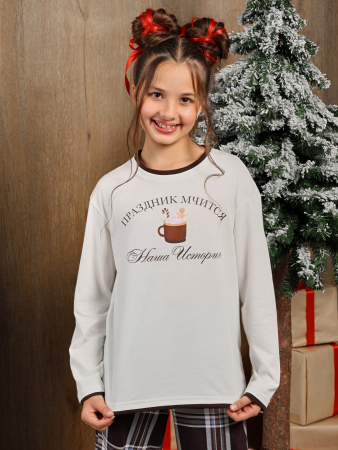 Костюм для девочки Твикс-1 / молочный