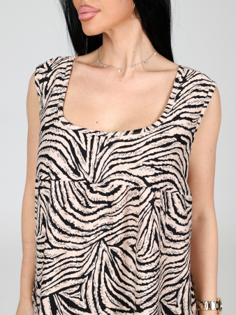 Женский сарафан МАКСИ СК-345 / Бежевая зебра