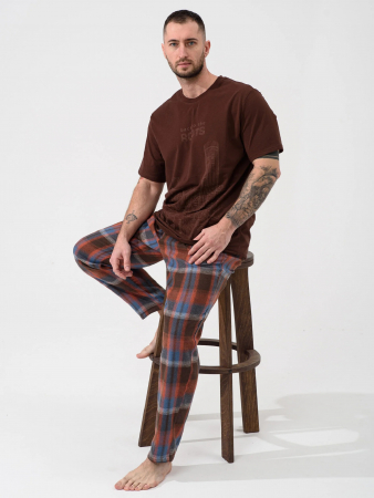 Мужская пижама "Огни ЕКБ" 2431-К/Ф / Коричневый