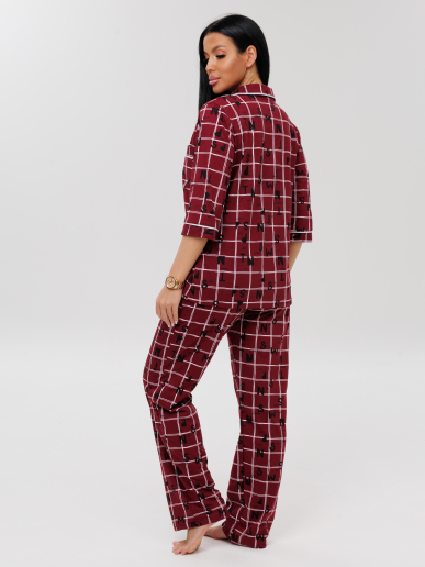 Женский костюм К-132(К) / Бордовый (клетка)