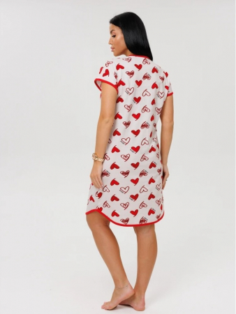 Женский халат Х-154(К) / Молочный (сердечки)