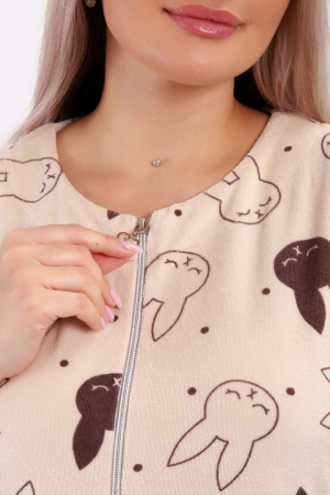 Женский халат 513 / Зайцы, песочный