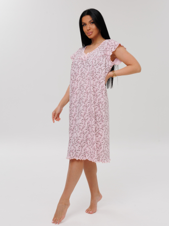 Женская сорочка Сор-71(К) / Светло-розовый (цветы)