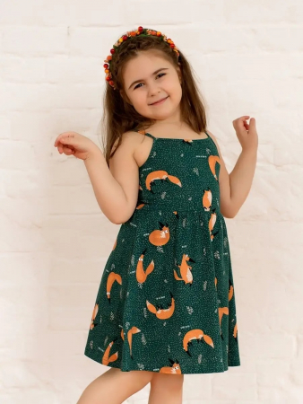 Детский сарафан "Кокетка" / Изумрудный арт. дк169и