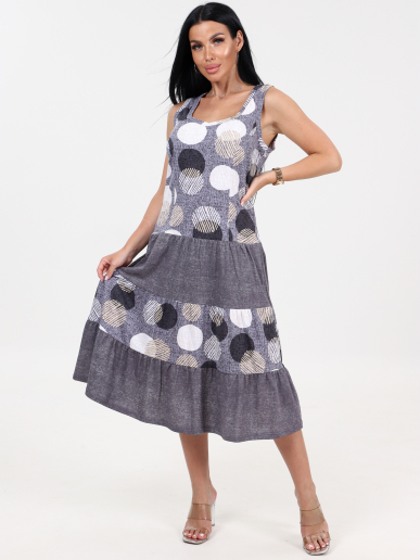 Женский сарафан 3 ЯРУСА СК-761 / Шары на капучино