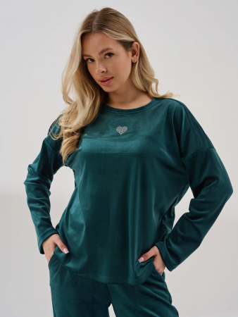 Женский костюм "Бархат" 2406-В / Изумрудный