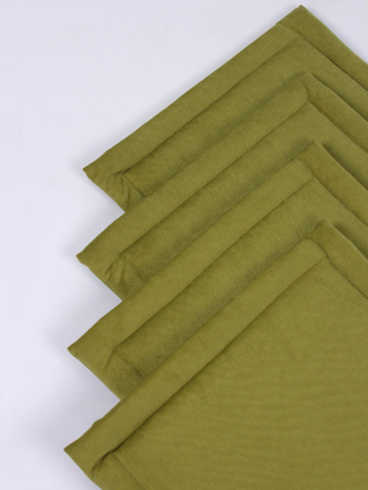 Комплект квадратных подушек на стул с завязками (4 шт.) арт. PKK / Оливковый