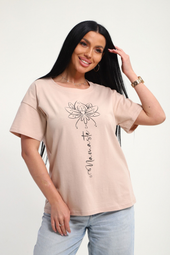 Женская футболка 85659 / бежевый