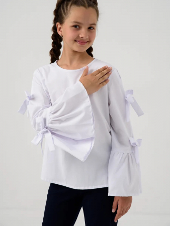Детский джемпер "Лора" длинный рукав / Белый