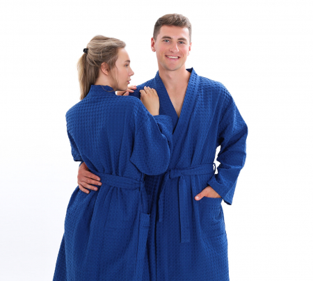 Халат вафельный Relax / синий